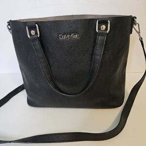 Calvin Klein crossbody bag, black leather.